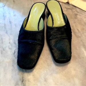 Sigerson Morrison Black Pony Hair Mules